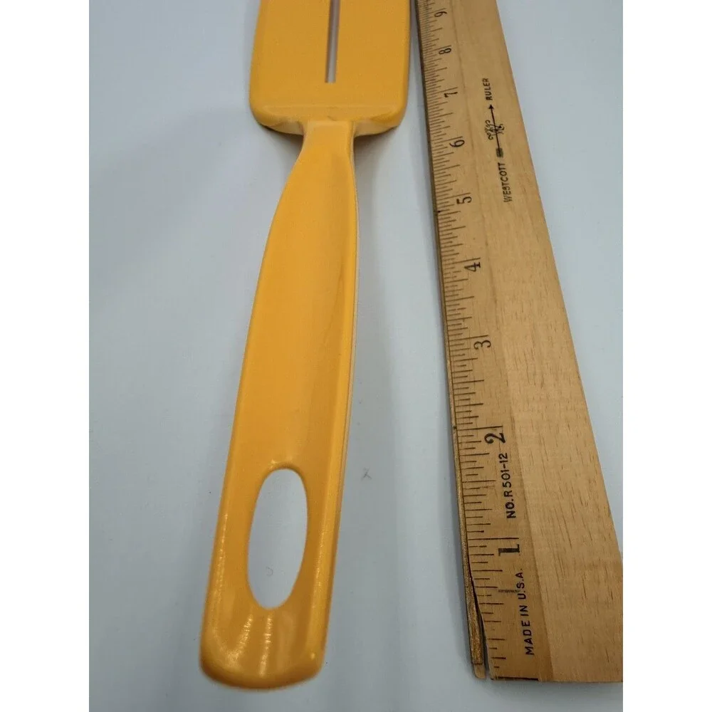 Foley Vintage Yellow Slotted Spatula Turner Kitchen Utensil Plastic 12